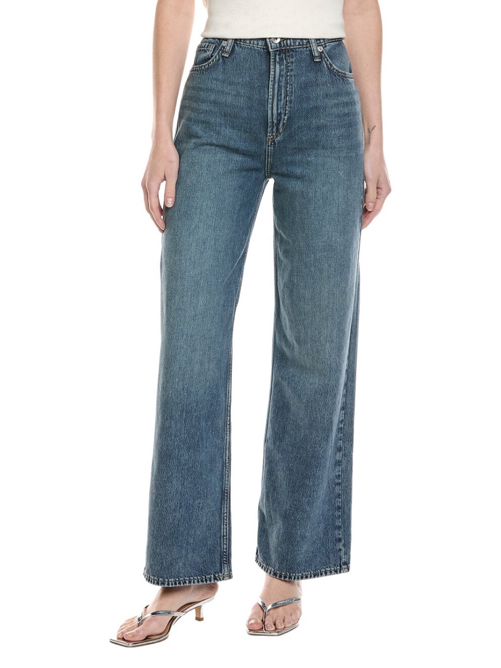 Rag & Bone The Lori High-Rise Fl Wide Leg Color:Easton Jeans Size 30